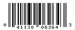 UPC barcode 041130062643