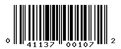 UPC barcode number 041137001072