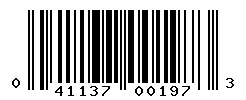 UPC barcode number 041137001973