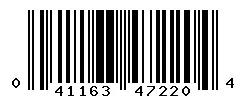 UPC barcode 041163472204
