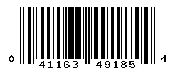 UPC barcode 041163491854