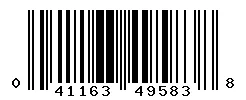 UPC 041163495838 barcode image