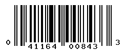 UPC barcode number 041164008433