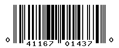 UPC barcode number 041167014370