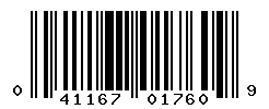 UPC barcode number 041167017609