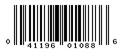 UPC barcode number 041196010886