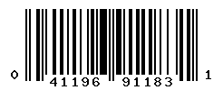 UPC barcode number 041196911831