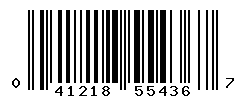 UPC barcode number 041218554367