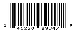 UPC barcode number 041220893478