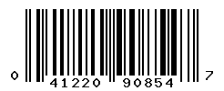 UPC barcode number 041220908547