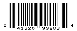 UPC barcode number 041220996834