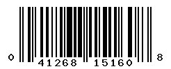 UPC barcode 041268151608