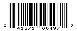 UPC barcode number 041271004977