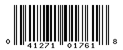 UPC barcode number 041271017618