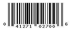 UPC barcode number 041271027006