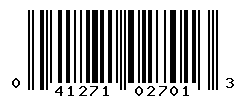 UPC barcode number 041271027013