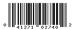 UPC barcode number 041271027402