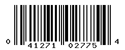 UPC barcode number 041271027754