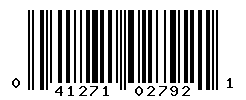 UPC barcode number 041271027921