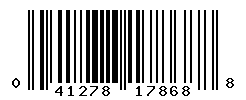 upc 041278178688 barcode image