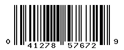 UPC 041278576729 barcode image