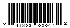 UPC barcode 041303000472