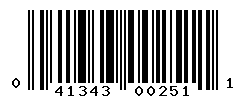 upc 041343002511 barcode image