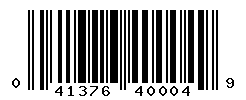 UPC barcode number 041376400049