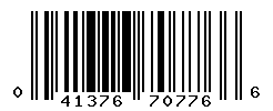 UPC barcode number 041376707766