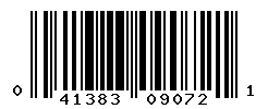 UPC barcode number 041383090721