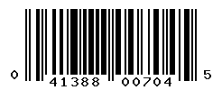 UPC barcode number 041388007045 lookup