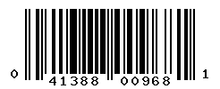 UPC barcode number 041388009681