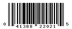 UPC barcode number 041388220215