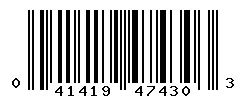 UPC barcode 041419474303