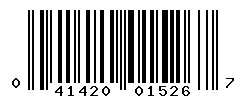 UPC 041420015267 barcode image