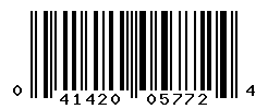 UPC barcode number 041420057724