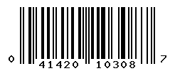 UPC barcode number 041420103087