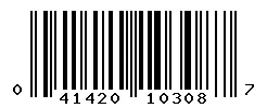 UPC 041420103087 barcode image