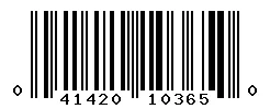 UPC barcode 041420103650