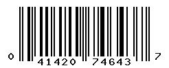 UPC 041420746437 barcode image