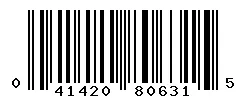 UPC barcode 041420806315