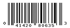 UPC barcode 041420806353