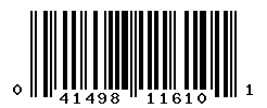 UPC barcode number 041498116101