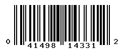 UPC barcode number 041498143312