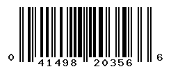 UPC barcode number 041498203566
