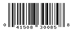 UPC barcode 041508300858