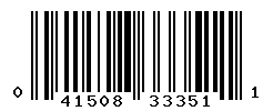 UPC barcode number 041508333511