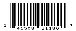 UPC barcode number 041508511803