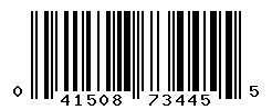 UPC barcode number 041508734455