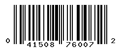 UPC barcode number 041508760072